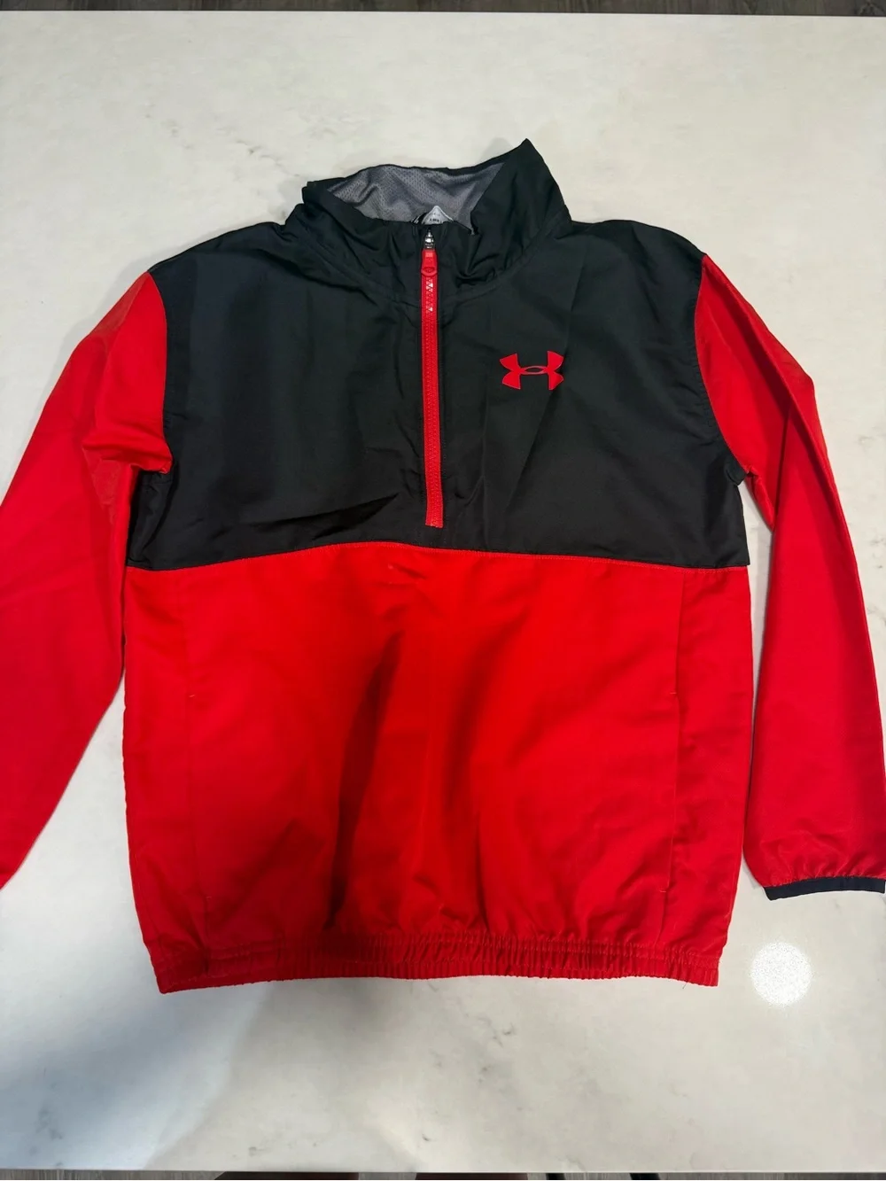 Under Armour Black and Red Kids Half-Zip Rain Pullover